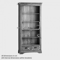 French Rustic Solid Oak Tall Bookcase