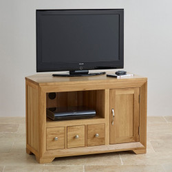 Chamfer Natural Solid Oak Media Unit