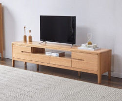 Seattle Natural Solid Oak Large Entertainment Unit