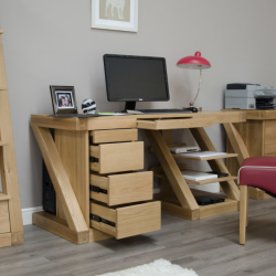 Zara Oak Designer Large Computer Desk