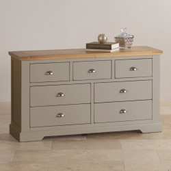 St John's Natural Oak and Light Grey Painted 3+4 Drawer Chest