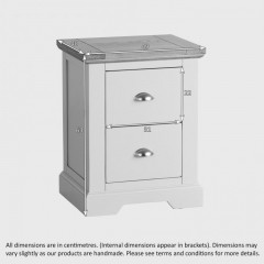 St John's Natural Oak and Light Grey Painted 2 Drawer Bedside Table