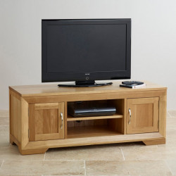 Chamfer Natural Solid Oak 2 Doors TV Unit