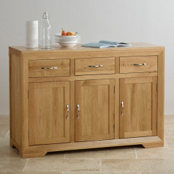 Chamfer Natural Solid Oak Large Sideboard